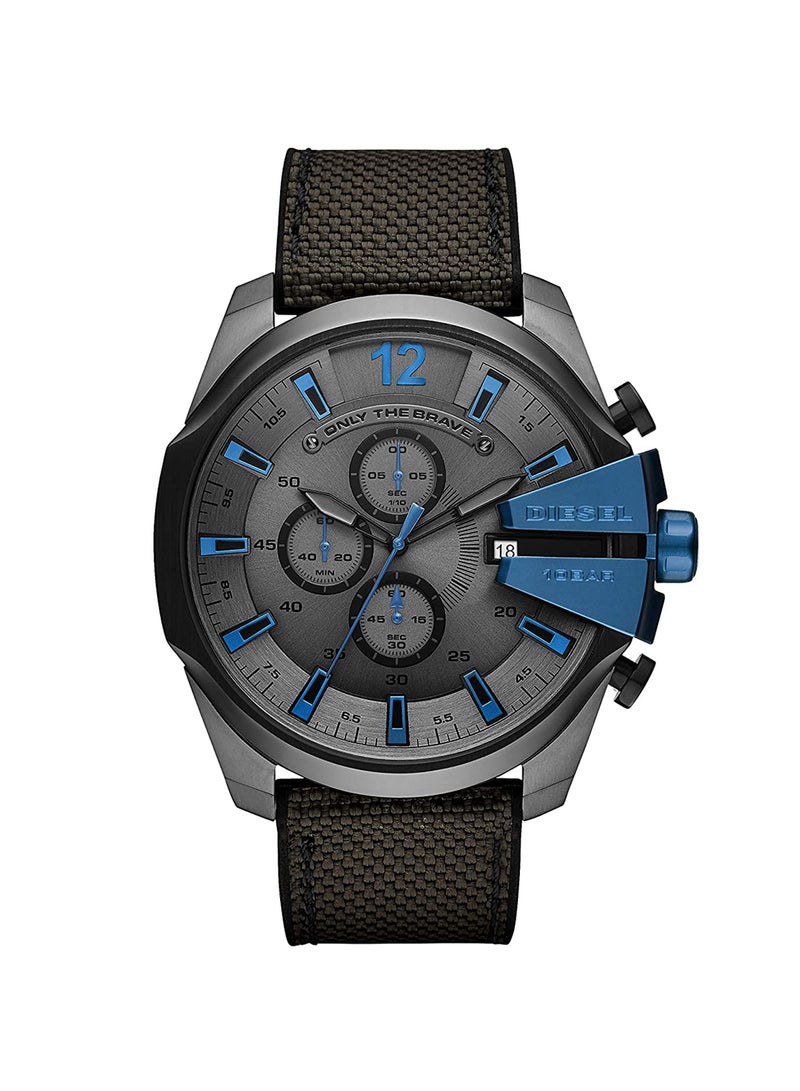 Men's Mega Chief Round Shape Fabric Analog Wrist Watch 51 mm - Black - DZ4500