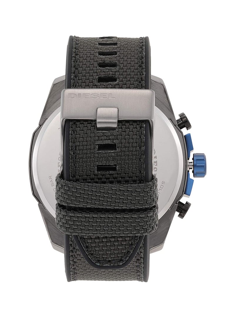 Men's Mega Chief Round Shape Fabric Analog Wrist Watch 51 mm - Black - DZ4500