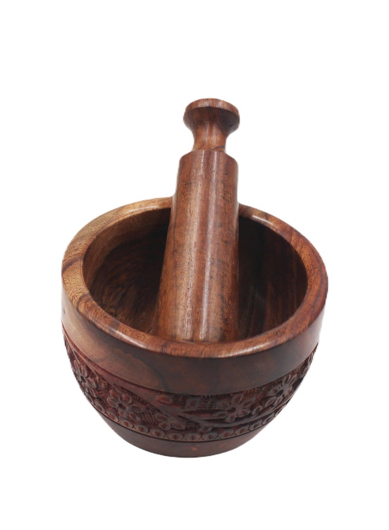Handmade Wooden Hand Grinder Bowl 5x3 Inch