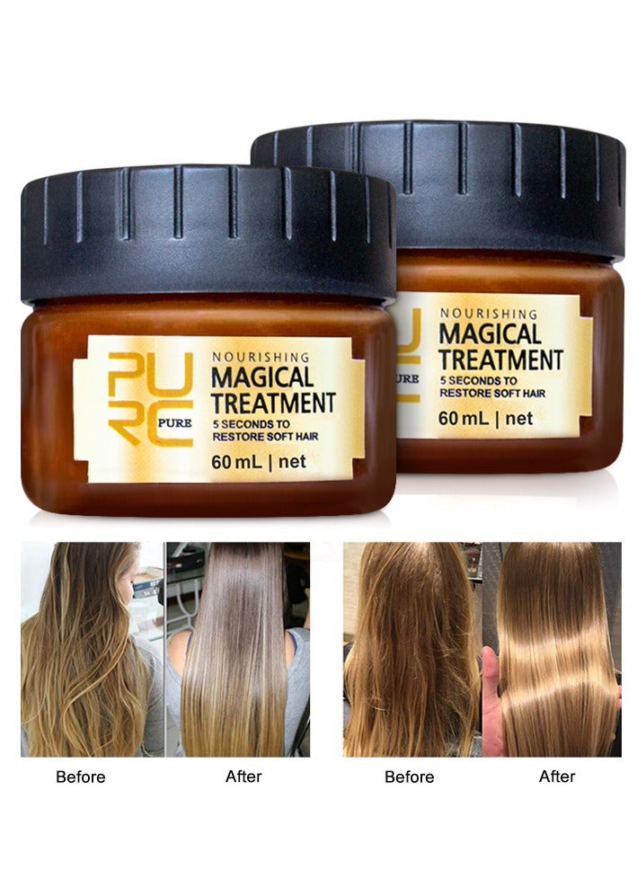 Pure Magical Hair Mask 60ml Keratin Argan Hair Treatment 5 Seconds Mask Root Repair Nourishing