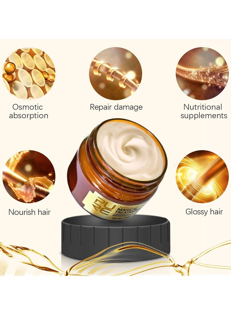 Pure Magical Hair Mask 60ml Keratin Argan Hair Treatment 5 Seconds Mask Root Repair Nourishing