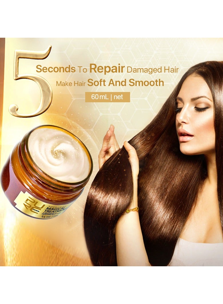 Pure Magical Hair Mask 60ml Keratin Argan Hair Treatment 5 Seconds Mask Root Repair Nourishing