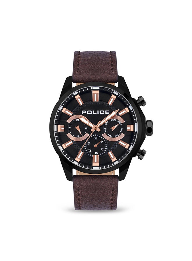 Men's Menelik Chronograph Leather Wrist Watch PEWJF2204204 - 46mm - Brown
