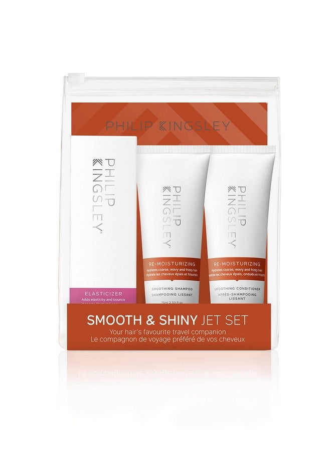Hilip Kingsley Haircare Smooth & Shiny Travel Set Re Moisturizing Shampoo And Conditioner Hydrates Coarse Wavy And Frizzy Hair With Elasticizer Deepconditioning Hair Mask