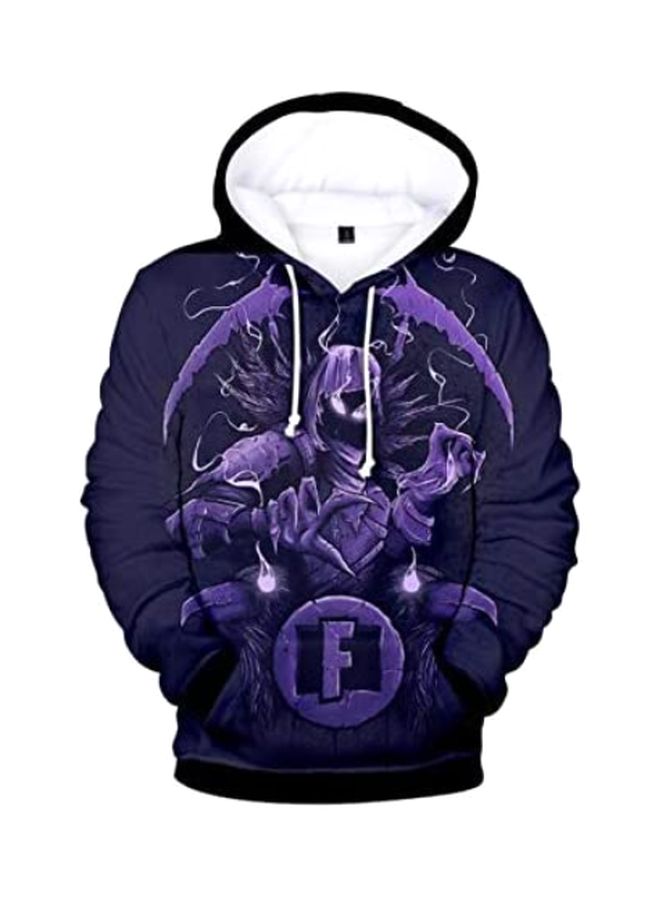 Fortnite 3D Printed Hoodie Black/Purple/White