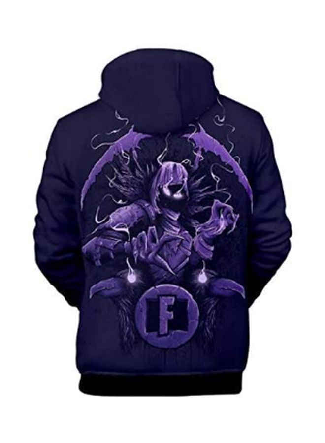 Fortnite 3D Printed Hoodie Black/Purple/White