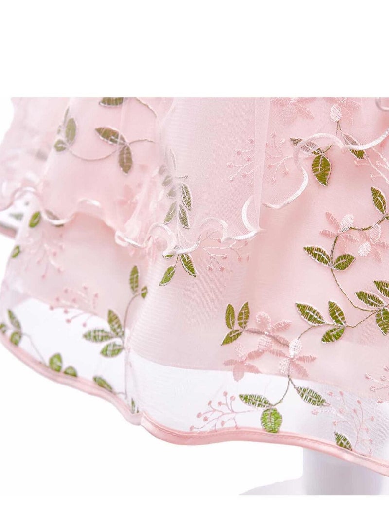 Girl Dress Clothing For Birthday Wedding Party Pink Color