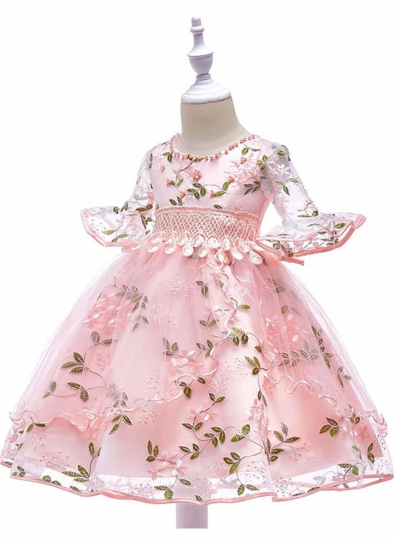 Girl Dress Clothing For Birthday Wedding Party Pink Color