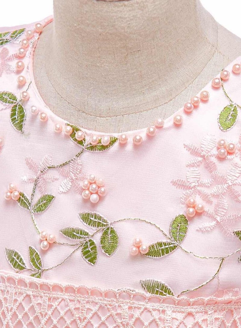 Girl Dress Clothing For Birthday Wedding Party Pink Color