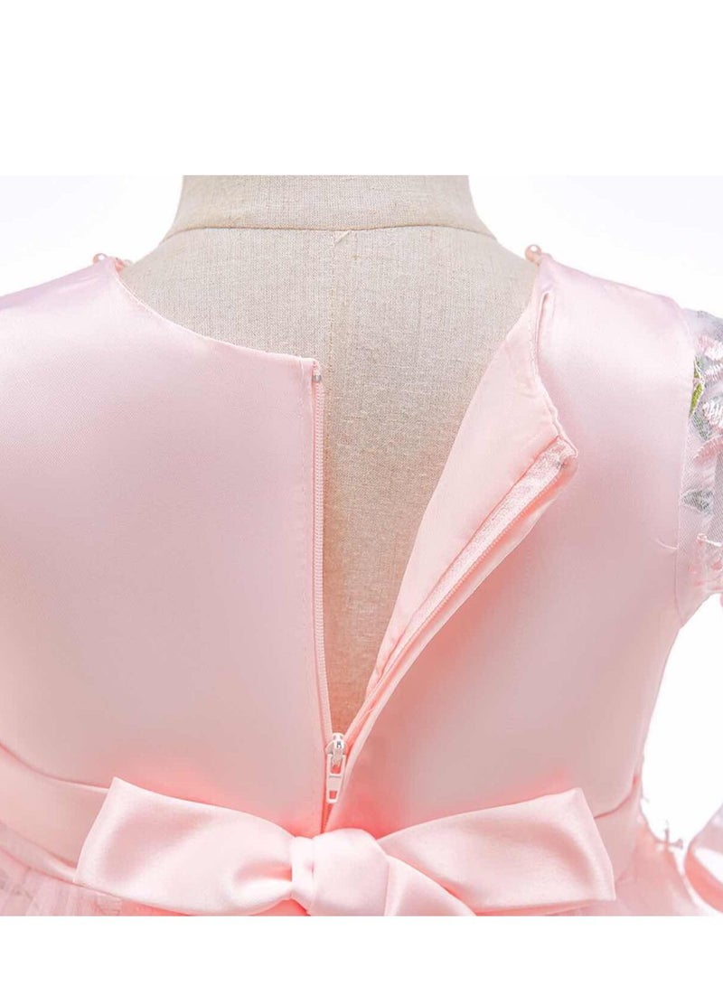 Girl Dress Clothing For Birthday Wedding Party Pink Color