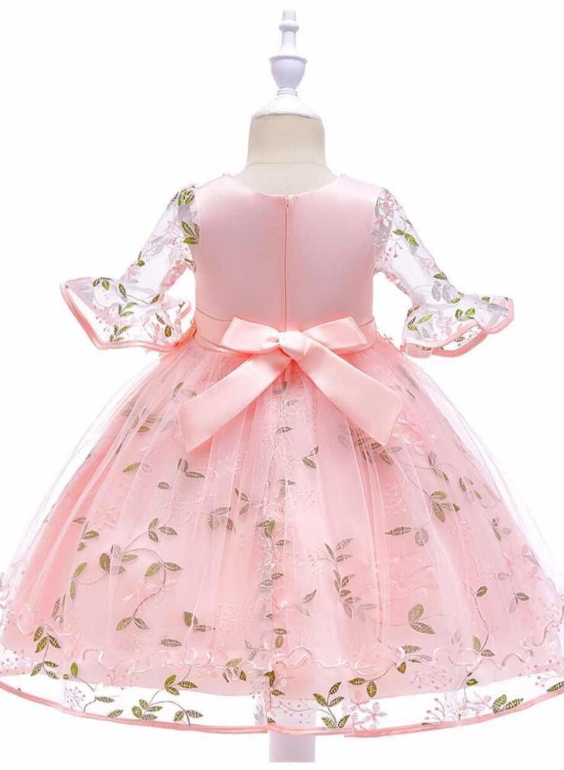 Girl Dress Clothing For Birthday Wedding Party Pink Color