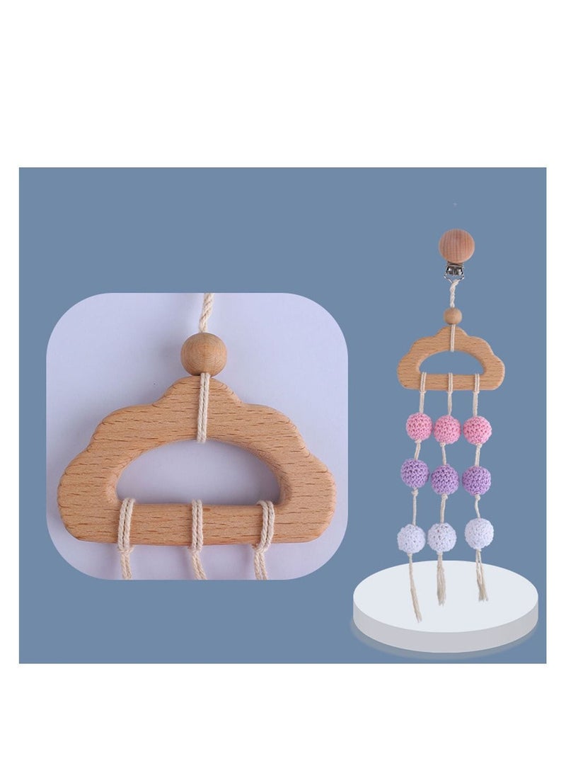 Hanging Baby Wooden Toys Play Gym Wood Teether Rings Activity Nursing Game Rattle Pendant Toy Newborn Crib Sense Sensory