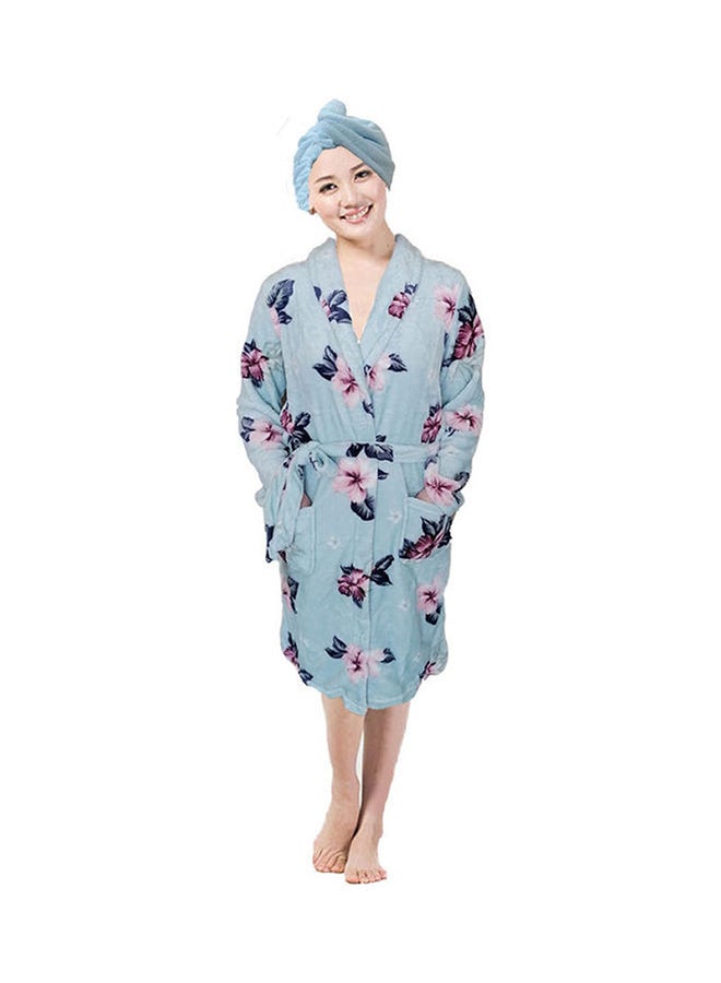 Bath Robe With Hair Drying Towel Multicolour M