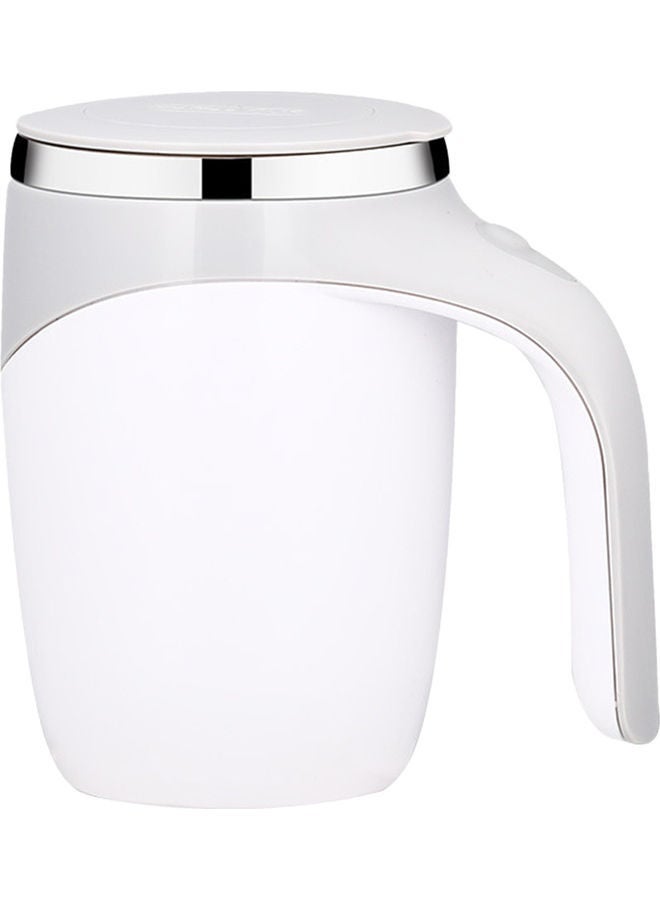 Self Stirring Mug With Lid Automatic Magnetic Coffee Cup White