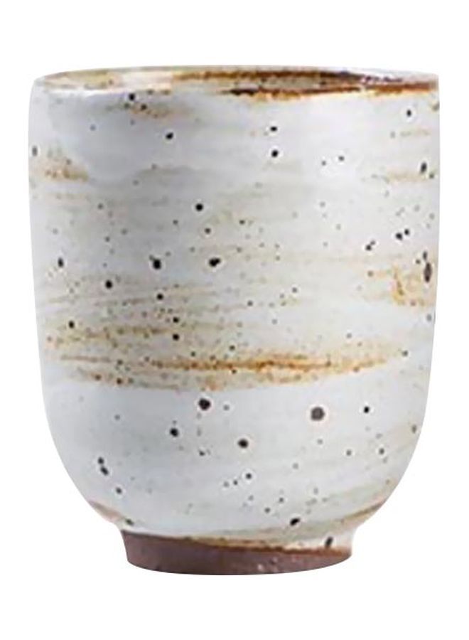 Stoneware Coffee Mug White/Brown 150ml