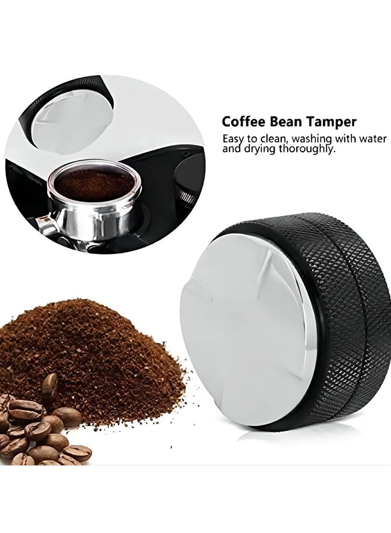 Stainless Steel Coffee Dispenser Powder Tamper Leveler Tool Black Grinder Press powder hammer Adjustable Double-Head Rugged and Durable for Any Place(Black Diameter 51mm)