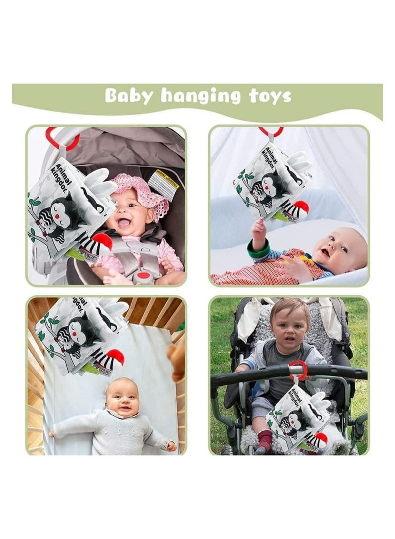Baby Soft Cloth Book, 3D Touch Feel High Contrast Book , Activity Crinkle Books for Early Education