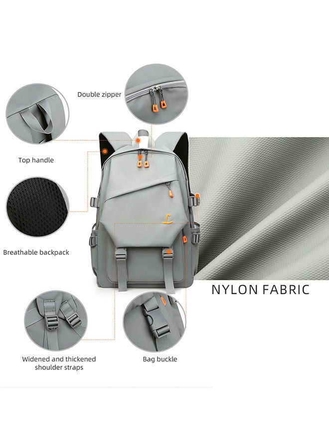 Men's Fashion Computer Backpack Large Capacity Personalized Design Travel Usb Charging Hole Side Shoulder Strap Adjustable