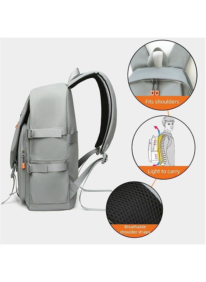 Men's Fashion Computer Backpack Large Capacity Personalized Design Travel Usb Charging Hole Side Shoulder Strap Adjustable