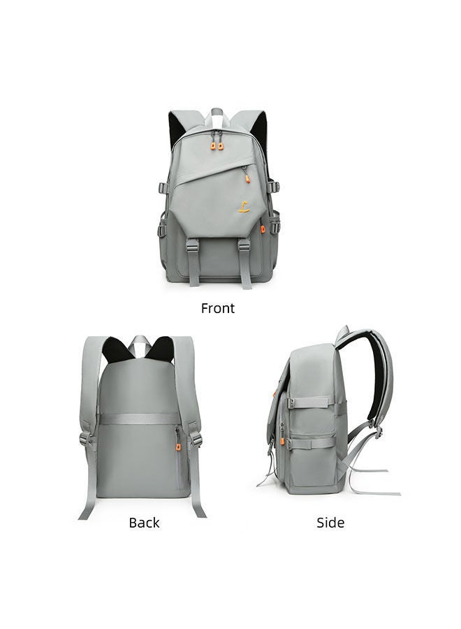 Men's Fashion Computer Backpack Large Capacity Personalized Design Travel Usb Charging Hole Side Shoulder Strap Adjustable