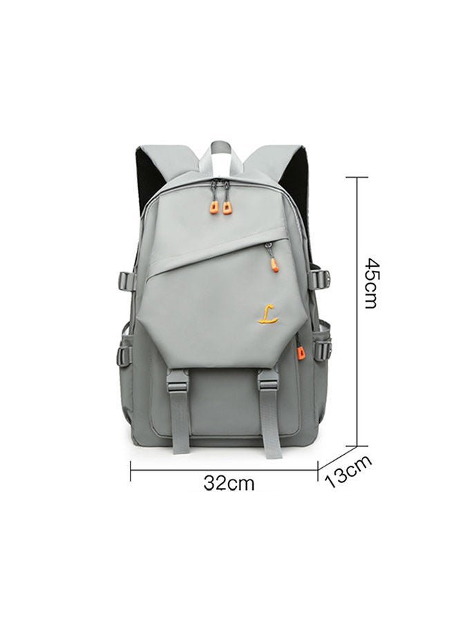 Men's Fashion Computer Backpack Large Capacity Personalized Design Travel Usb Charging Hole Side Shoulder Strap Adjustable