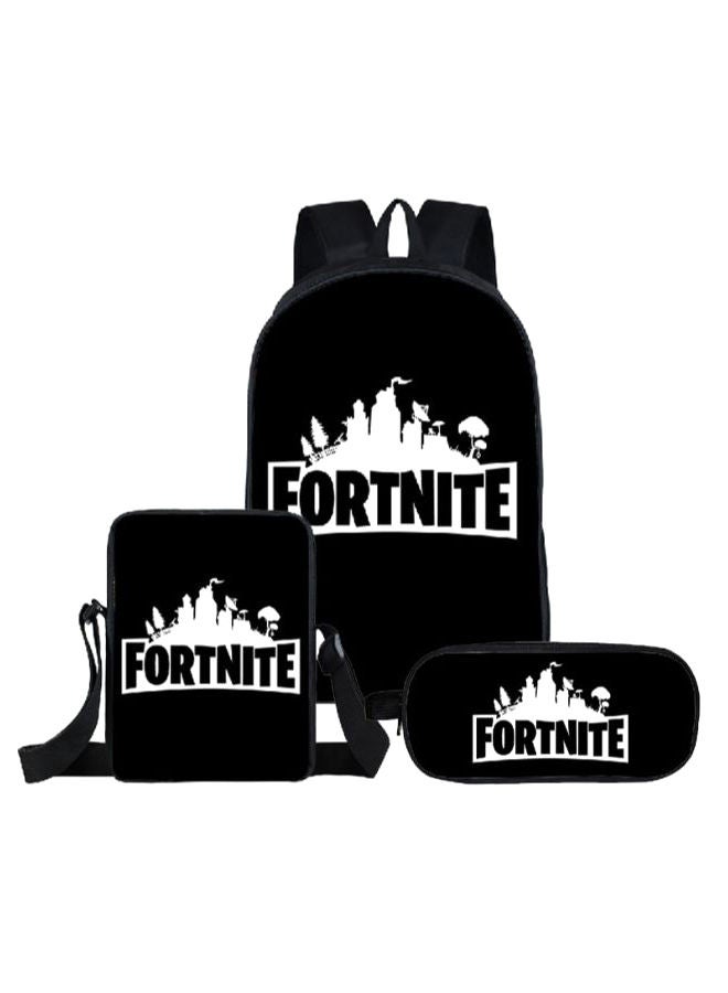 3-In-1 Fortnite Series School Backpack Black/White