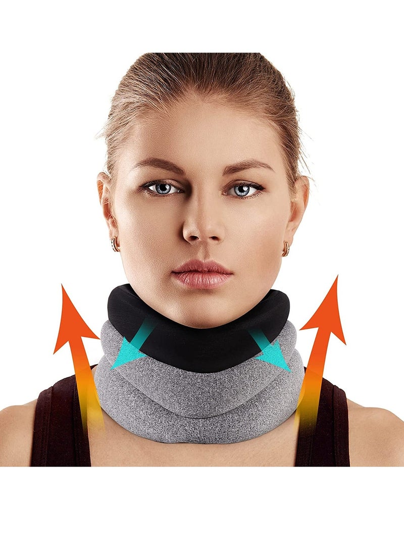 Neck Brace for Pain and Support, Foam Cervical Collar Sleeping, Vertebral Whiplash Wrap Alignment Stabilize, Support Pressure Relief Women Men(3
