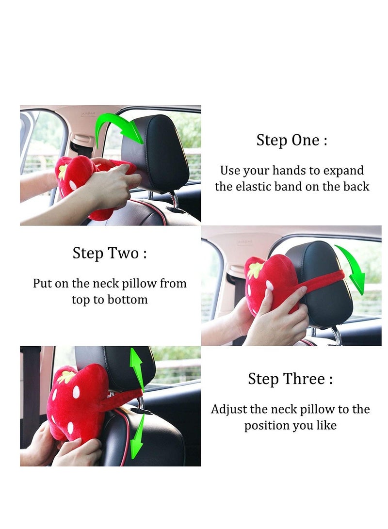 Cartoon Neck Pillow for Car and SUV, Headrest Pillow, Comfortable Soft Seat Driving, Driving Support Head Rest Cushion, Travelling Home, 2 Pcs (Corgi)