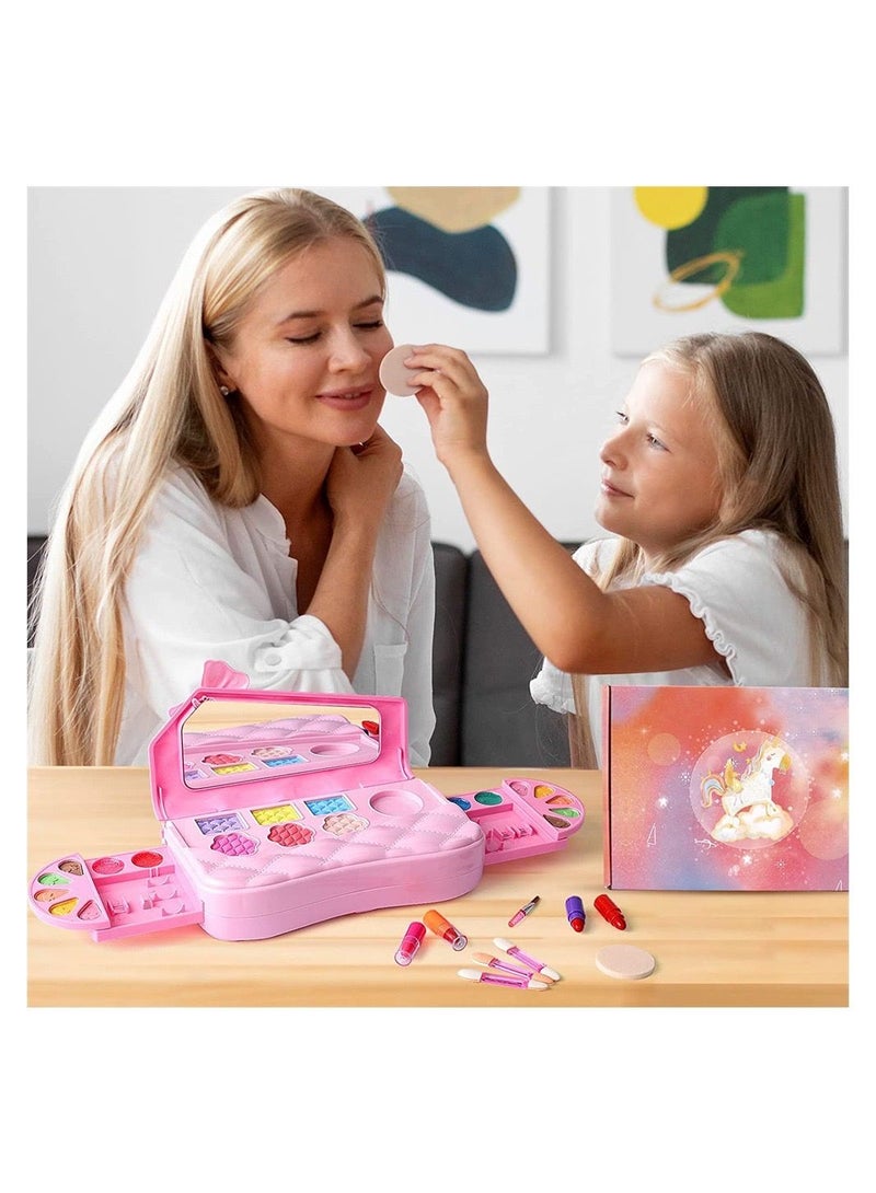 Kids Makeup Kit for Girls, Children's Kit, Bags with Mirror Makeup, Suitable Girls' Non -toxic, Washed Role -Playing Young Girls