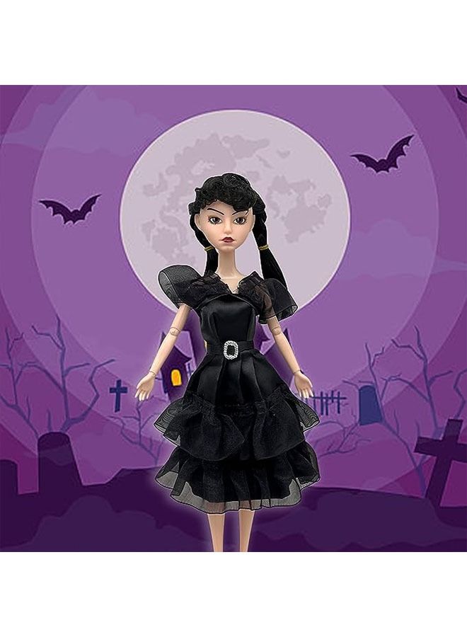 Wednesday Addams Dolls, 11.5 inch Dolls, Black Lip, Black Shoes, Made to Move Dolls,Birthday Gifts for Kids Girls Fans