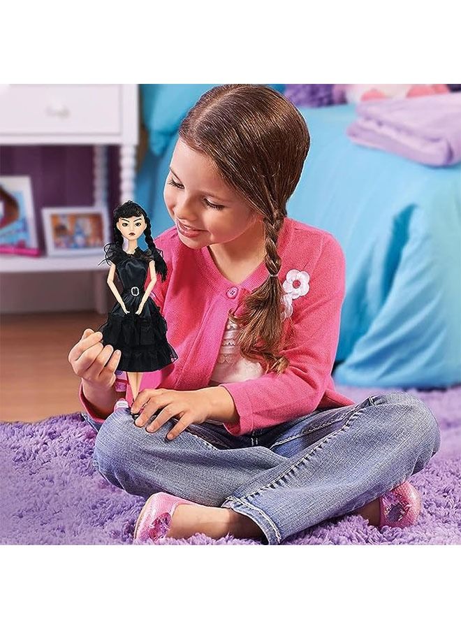 Wednesday Addams Dolls, 11.5 inch Dolls, Black Lip, Black Shoes, Made to Move Dolls,Birthday Gifts for Kids Girls Fans