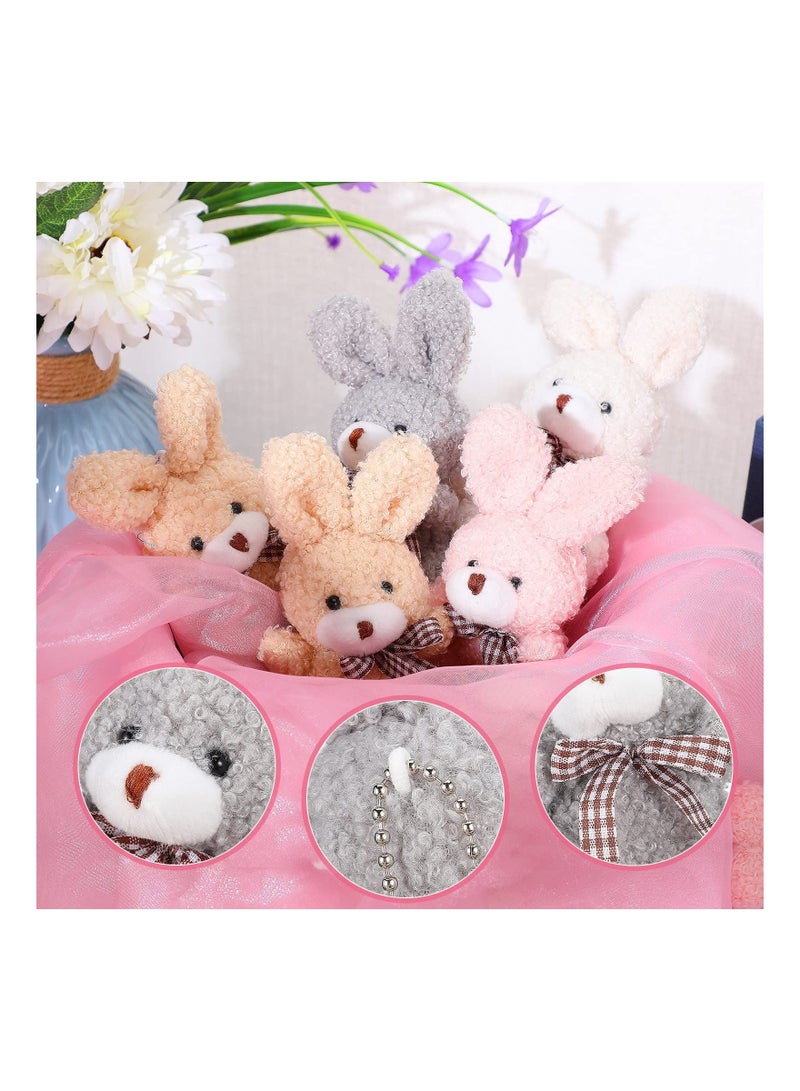 12 Pcs 4 Inch Mini Plush Stuffed Animal Bear Bunny Koala Jointed Furry Doll Toys for DIY Keychain Gifts Birthday Wedding Party Favors