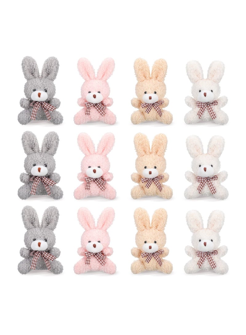 12 Pcs 4 Inch Mini Plush Stuffed Animal Bear Bunny Koala Jointed Furry Doll Toys for DIY Keychain Gifts Birthday Wedding Party Favors