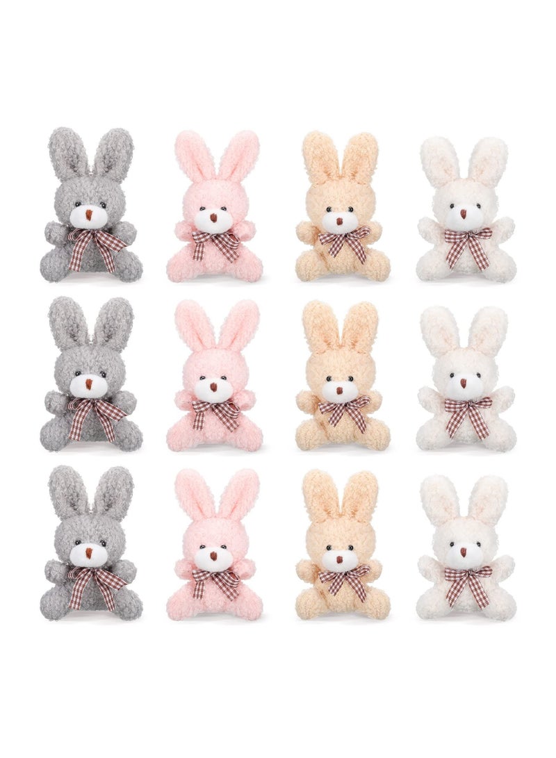 12 Pcs 4 Inch Mini Plush Stuffed Animal Bear Bunny Koala Jointed Furry Doll Toys for DIY Keychain Gifts Birthday Wedding Party Favors