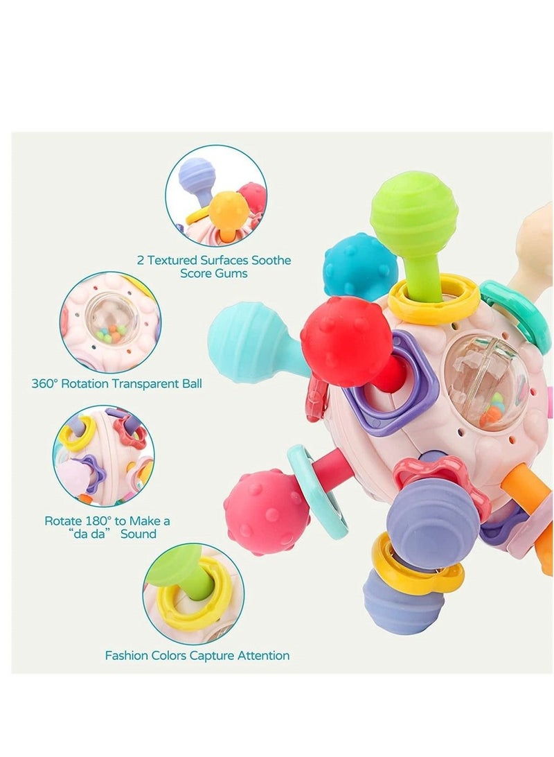 Teething Toys, Baby Sensory Teether Toys for Babies 6-12 Months, Newborn Chew Ball Rattle Teethers Grasping Activities Gift