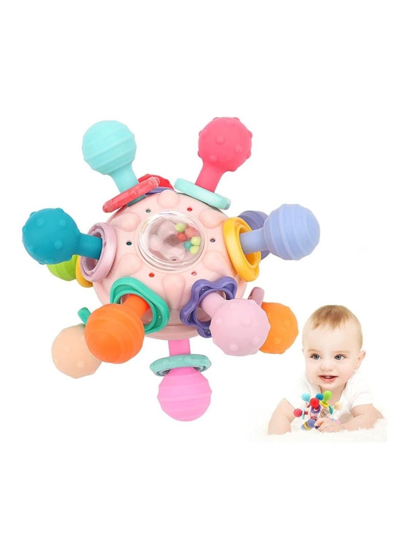 Teething Toys, Baby Sensory Teether Toys for Babies 6-12 Months, Newborn Chew Ball Rattle Teethers Grasping Activities Gift