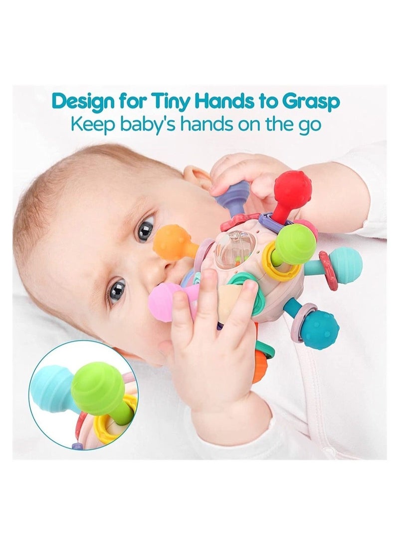 Teething Toys, Baby Sensory Teether Toys for Babies 6-12 Months, Newborn Chew Ball Rattle Teethers Grasping Activities Gift