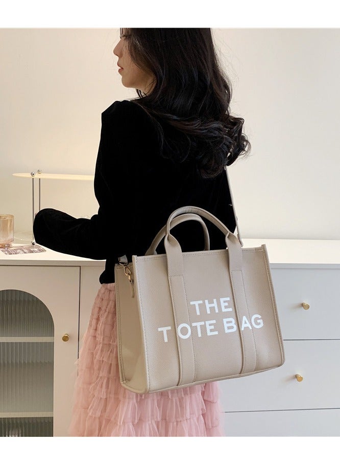 The Tote Bags For Women Large PU Leather Trendy Travel Tote Bag Handbag Top Handle Shoulder Crossbody