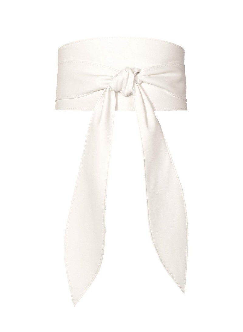 Women's Fashion Belt, Wide Girdle Soft and Versatile Elegant Bow Ribbon Extra Long Belt Chic Faux Leather Waist for Jeans, Dress Solid Color Belts