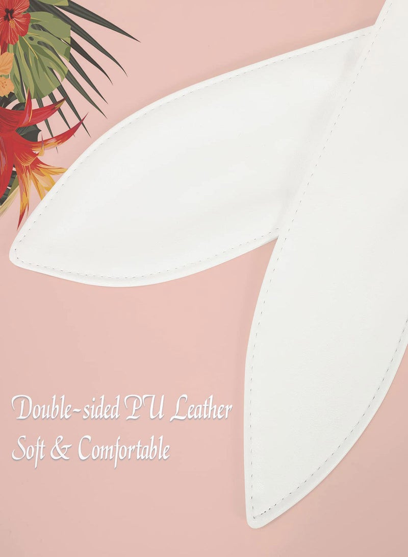 Women's Fashion Belt, Wide Girdle Soft and Versatile Elegant Bow Ribbon Extra Long Belt Chic Faux Leather Waist for Jeans, Dress Solid Color Belts