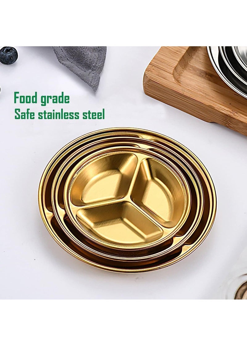 Appetizer Plates, Mini Sauce Dishes, Side Dish Bowls, Soy Dish, Small Bowl Dishes for BBQ Condiments, Appetizer, Dessert Sushi 3 sizes, large, medium and small 6 Pack Golden, Compartment