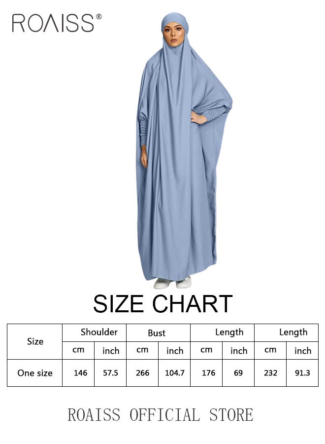 Ladies Abaya Style Abaya Batwing Sleeve A-Line Crew Neck Long Sleeve Dress Ladies Ethnic Traditional Wear for Ladies Ramadan Eid al-Adhar