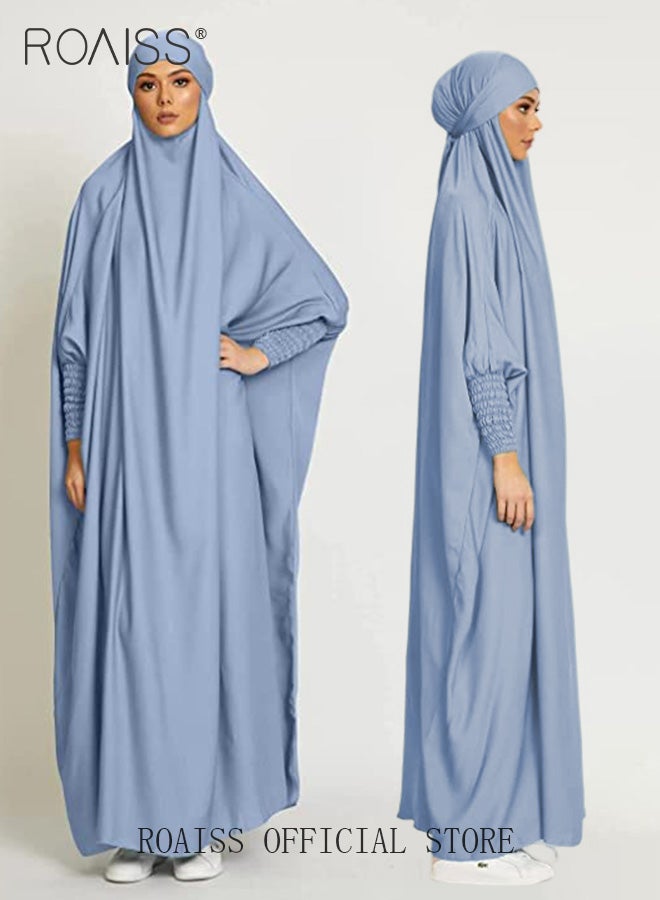 Ladies Abaya Style Abaya Batwing Sleeve A-Line Crew Neck Long Sleeve Dress Ladies Ethnic Traditional Wear for Ladies Ramadan Eid al-Adhar