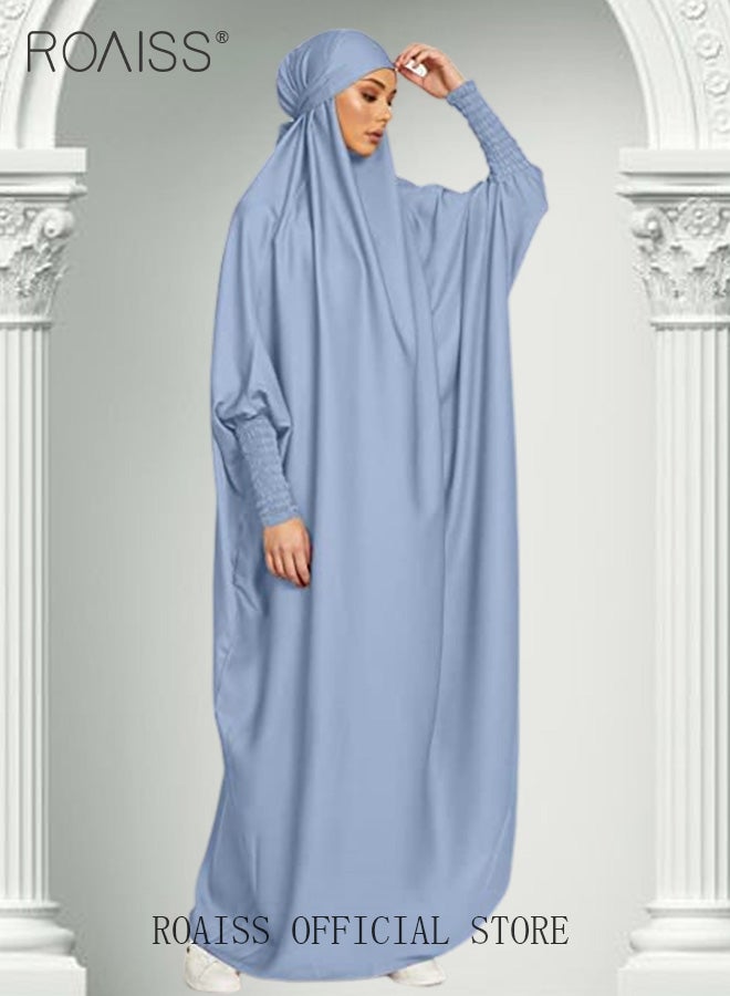 Ladies Abaya Style Abaya Batwing Sleeve A-Line Crew Neck Long Sleeve Dress Ladies Ethnic Traditional Wear for Ladies Ramadan Eid al-Adhar