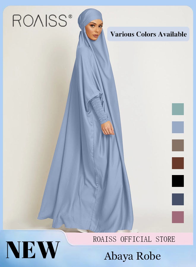 Ladies Abaya Style Abaya  Batwing Sleeve A-Line Crew Neck Long Sleeve Dress Ladies Ethnic Traditional Wear for Ladies Ramadan Eid al-Adhar
