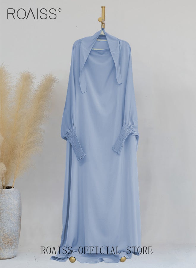 Ladies Abaya Style Abaya Batwing Sleeve A-Line Crew Neck Long Sleeve Dress Ladies Ethnic Traditional Wear for Ladies Ramadan Eid al-Adhar