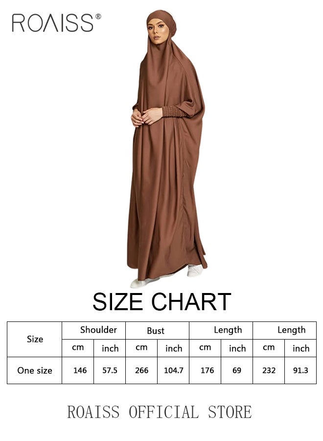 Ladies Abaya Style Abaya  Batwing Sleeve A-Line Crew Neck Long Sleeve Dress Ladies Ethnic Traditional Wear for Ladies Ramadan Eid al-Adhar