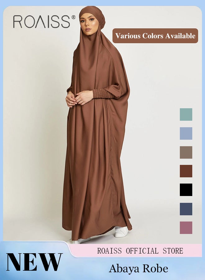 Ladies Abaya Style Abaya  Batwing Sleeve A-Line Crew Neck Long Sleeve Dress Ladies Ethnic Traditional Wear for Ladies Ramadan Eid al-Adhar