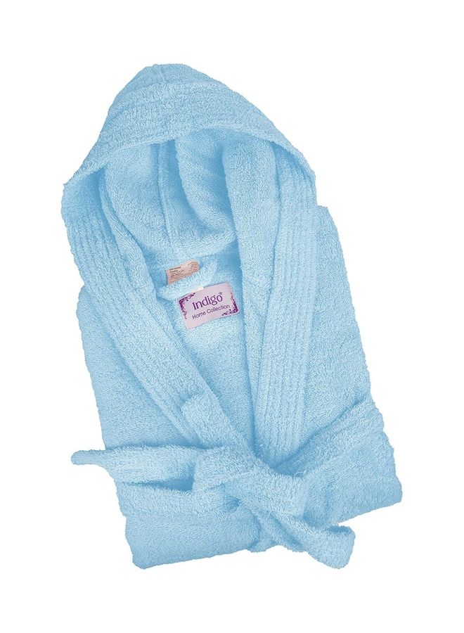 Bliss Casa Unisex Bathrobe 100% Cotton Super Soft Highly Absorbent Bathrobes For Women & Men Perfect for Everyday Use Unisex Adult Light Blue Adult Size