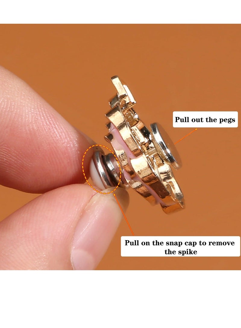 8 Sets Pant Waist Tightener for Rose Petals - Detachable Adjustable Jean Button Buckle Set Pins No Sewing Required Won't Pinch Skin Easy to Install 4 Style